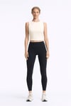 Fashion Friends Crop Fit Bisiklet Yaka Kadın Atlet 26Y0713K1 EKRU
