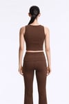 Fashion Friends Crop Fit Bisiklet Yaka Kadın Atlet 26Y0713K1 KAHVE