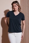 Fashion Friends Modal Karışımlı Regular Fit V Yaka Bayan Bluz 25Y0144K1 ANTRASİT