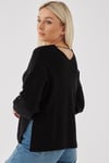 Fashion Friends Oversize V Yaka Triko Bayan Kazak 23K0061K1 SİYAH