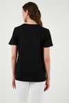 Fashion Friends Pamuklu Bisiklet Yaka Bayan T Shirt 24Y0714K1 SİYAH