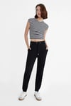Fashion Friends Pamuklu Comfort Fit Normal Bel Lastikli Paça Bayan Eşofman Altı 25Y0214K1 SİYAH
