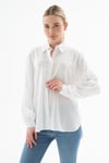 Fashion Friends Pamuklu Comfort Fit Önü Kısa Arkası Uzun Kadın Gömlek 25Y0051K1 BEYAZ