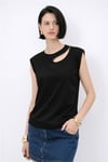 Fashion Friends Pamuklu Pencere Detaylı Taşlı Kadın Bluz 26Y0165K1 SİYAH