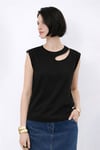 Fashion Friends Pamuklu Pencere Detaylı Taşlı Kadın Bluz 26Y0165K1 SİYAH