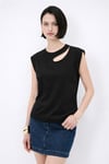 Fashion Friends Pamuklu Pencere Detaylı Taşlı Kadın Bluz 26Y0165K1 SİYAH