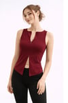 Fashion Friends Pamuklu Regular Fit Fermuarlı Yaka Kadın Bluz 26Y0709K1 BORDO