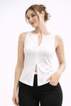 Fashion Friends Pamuklu Regular Fit Fermuarlı Yaka Kadın Bluz 26Y0709K1 EKRU