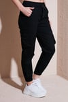 Fashion Friends Pamuklu Regular Fit Jogger Kargo Bayan Pantolon 24Y0129K1 SİYAH