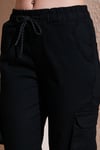 Fashion Friends Pamuklu Regular Fit Jogger Kargo Bayan Pantolon 24Y0129K1 SİYAH
