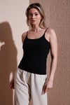 Fashion Friends Pamuklu Slim Fit Yuvarlak Yaka Bayan Atlet 25Y0257K1 SİYAH