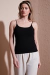 Fashion Friends Pamuklu Slim Fit Yuvarlak Yaka Bayan Atlet 25Y0257K1 SİYAH