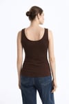 Fashion Friends Pamuklu Yuvarlak Yaka Dar Kadın Atlet 26Y0266K1 KAHVE