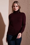 Fashion Friends Regular Fit Balıkçı Yaka Bayan Kazak 25K0780K1 BORDO