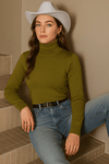 Fashion Friends Regular Fit Balıkçı Yaka Bayan Kazak 25K0780K1 YEŞİL