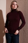 Fashion Friends Regular Fit Balıkçı Yaka Bayan Kazak 25K0780K1 BORDO