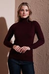 Fashion Friends Regular Fit Balıkçı Yaka Bayan Kazak 25K0780K1 BORDO