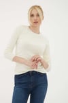 Fashion Friends Regular Fit Bisiklet Yaka Bayan Kazak 25K0777K1 EKRU