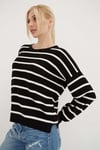 Fashion Friends Regular Fit Bisiklet Yaka Bayan Kazak 25K0477K1 SİYAH