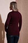 Fashion Friends Regular Fit Bisiklet Yaka Bayan Kazak 25K0777K1 BORDO