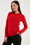Fashion Friends Regular Fit Bisiklet Yaka Bayan Kazak 25K0777K1 KIRMIZI