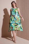 Fashion Friends Regular Fit Bisiklet Yaka Kolsuz Volanlı Bayan Elbise 25Y0630K1 MAVİ