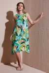 Fashion Friends Regular Fit Bisiklet Yaka Kolsuz Volanlı Bayan Elbise 25Y0630K1 MAVİ