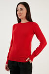Fashion Friends Regular Fit Bisiklet Yaka Bayan Kazak 25K0777K1 KIRMIZI