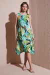 Fashion Friends Regular Fit Bisiklet Yaka Kolsuz Volanlı Bayan Elbise 25Y0630K1 MAVİ