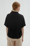 Fashion Friends Regular Fit Cep Detaylı Kısa Kollu Crop Bayan Gömlek 25Y0515K1 SİYAH