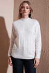 Fashion Friends Regular Fit Dik Yaka Örme Bayan Kazak 25K0069K1 EKRU
