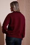 Fashion Friends Regular Fit Dik Yaka Yarım Fermuarlı Bayan Sweat 25K0166K1 BORDO