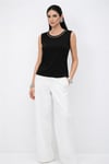 Fashion Friends Regular Fit Taşlı Bisiklet Yaka Kadın Atlet 26Y0140K1 SİYAH