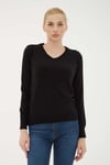 Fashion Friends Regular Fit V Yaka Bayan Kazak 25K0778K1 SİYAH
