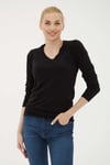 Fashion Friends Regular Fit V Yaka Bayan Kazak 25K0778K1 SİYAH