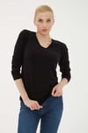 Fashion Friends Regular Fit V Yaka Bayan Kazak 25K0778K1 SİYAH