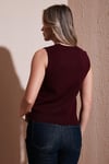 Fashion Friends Regular Fit V Yaka Triko Bayan Yelek 25K0148K1 BORDO