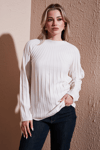 Fashion Friends Regular Fit Yarım Balıkçı Yaka Bayan Bluz 25K0361K1 EKRU