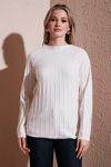 Fashion Friends Regular Fit Yarım Balıkçı Yaka Bayan Bluz 25K0361K1 EKRU