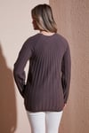 Fashion Friends Regular Fit Yarım Balıkçı Yaka Bayan Bluz 25K0361K1 KAHVE