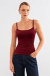 Fashion Friends Regular Fit Yuvarlak Yaka Kadın Atlet 26Y0702K1 BORDO