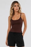 Fashion Friends Regular Fit Yuvarlak Yaka Kadın Atlet 26Y0702K1 KAHVE
