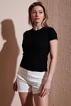 Fashion Friends Slim Fit Bisiklet Yaka Fitlli Crop Bayan T Shirt 25Y0444K1 SİYAH