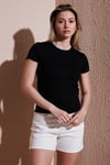 Fashion Friends Slim Fit Bisiklet Yaka Fitlli Crop Bayan T Shirt 25Y0444K1 SİYAH