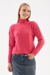 Fashion Friends Slim Fit Dik Yaka Bayan Kazak 24K0116K1 FUŞYA
