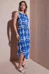 Fashion Friends Standart Fit Bisiklet Yaka Bağlamalı Desenli Midi Bayan Elbise 25Y0154K1 SAKS