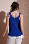 Fashion Friends Standart Fit V Yaka Büzgülü Kalın Askılı Kadın Bluz 25Y0513K1 SAKS