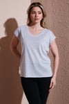 Fashion Friends Standart Fit Yuvarlak Yaka Simli Bayan Bluz 25Y0202K1 GÜMÜŞ