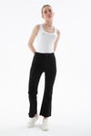 Fashion Friends Streç Pamuklu Flare Fit Yüksek Bel İspanyol Paça Bayan Pantolon 25Y0294K1 SİYAH