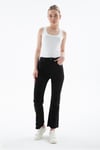 Fashion Friends Streç Pamuklu Flare Fit Yüksek Bel İspanyol Paça Bayan Pantolon 25Y0294K1 SİYAH